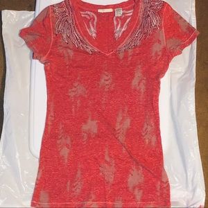 Miss Me embellished V- Neck shirt.